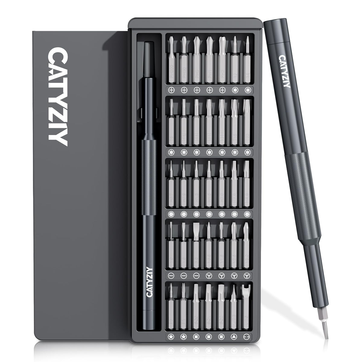 CATYZIY Precision Screwdriver Set, Mini Repair Tool Kit with Magnetized Tip & Magnetic Mat for iPhone, MacBook, Laptop, PS5, Xbox, Switch, Glasses, Watch & Small Electronics (Classic, 37-IN-1)