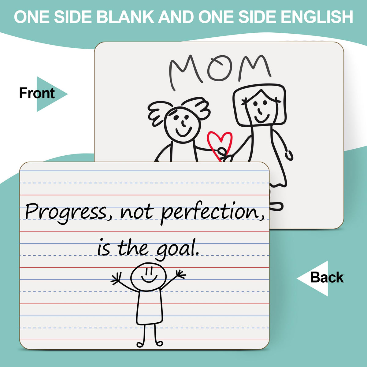 30 Pack Small White Boards, 9"x12" Double Sided Personal Dry Erase Boards Portable Handheld Whiteboards with Lines for Kids, Students, Teacher School, Include 30 Markers, 30 Erasers