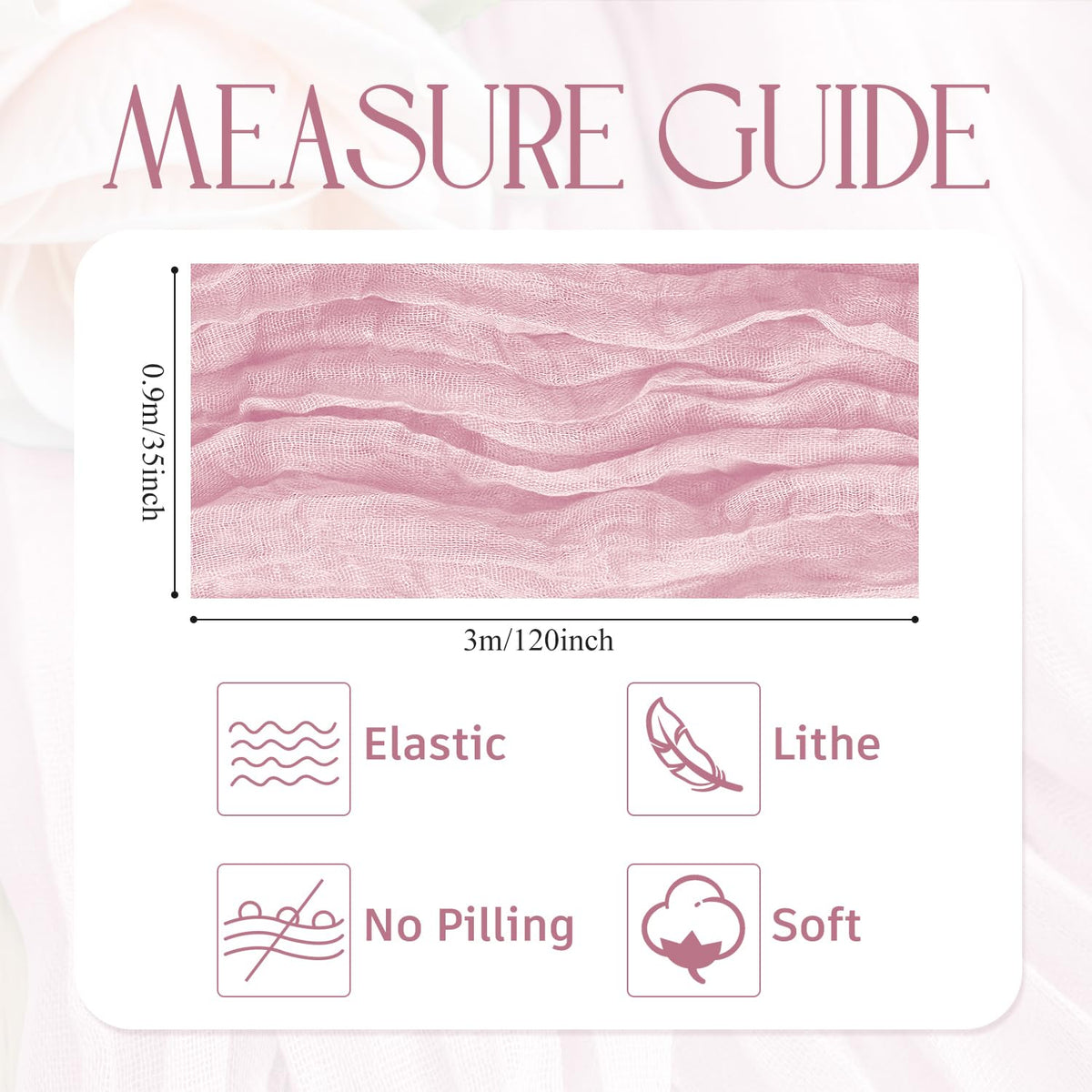 Wokceer Cheesecloth Table Runner 4Pack 10FT Blushing Pink Christmas Gauze Cheese Cloth Table Runner for Party Easter Rustic Sheer Table Runners for Baby Bridal Shower Wedding