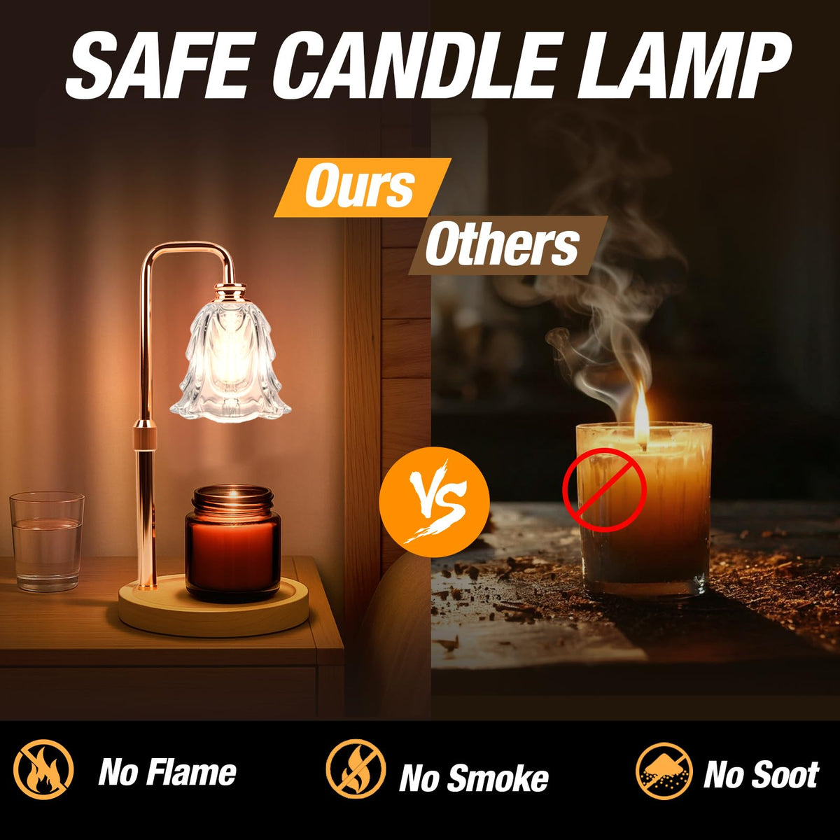 Candle Warmer Lamp with Timer and Dimmer, Electric Wax Warmers for Scented Candles with 5 Brightness Settings, Anti-Glare Lamp with Adjustable Height, Home Decor, Gift for Valentines, Birthday