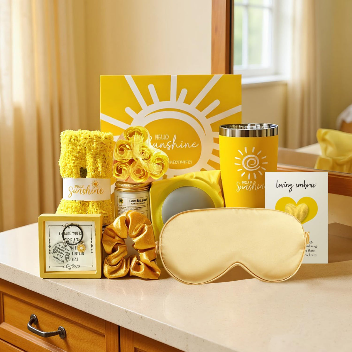 Birthday Gifts for Women Self Care Get Well Gifts Baskets Spa Care Package, Inspirational Sunflower Thinking of You Thank You Gift Sending Sunshine Box, Get Well Gifts for Mom Friends Sister Teacher