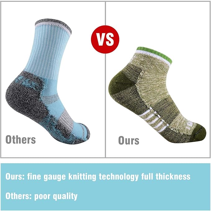 FEIDEER Hiking Walking Socks For Women, Multi-pack Outdoor Recreation Socks Moisture Wicking Crew Socks