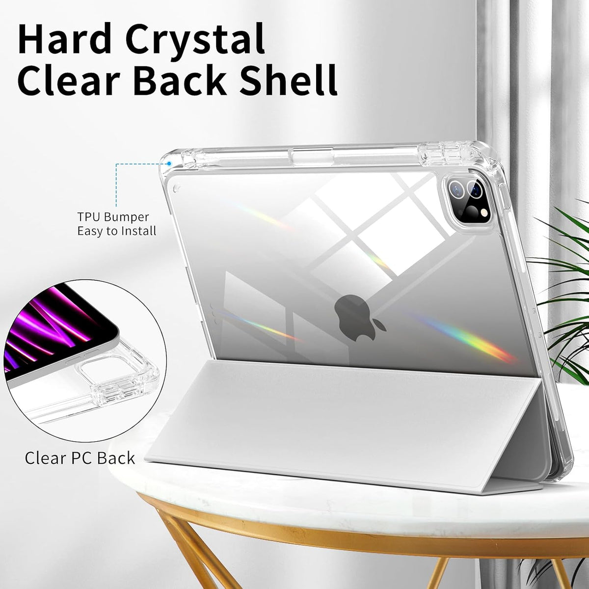 aoub 11 inch 4th/3rd 2022/2021, 11" 2nd 1st 2020 2018 Crystal Case for iPad Pro Generation Hard Clear Back with Pencil