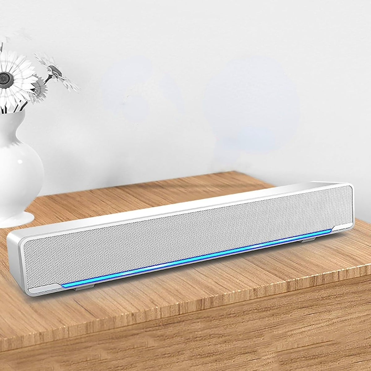 Akozon 3.5mm Desktop Pc Speakers Soundbar Computer Speakers for Desktop Multi-Function Stereo Surrounding Deep Bass