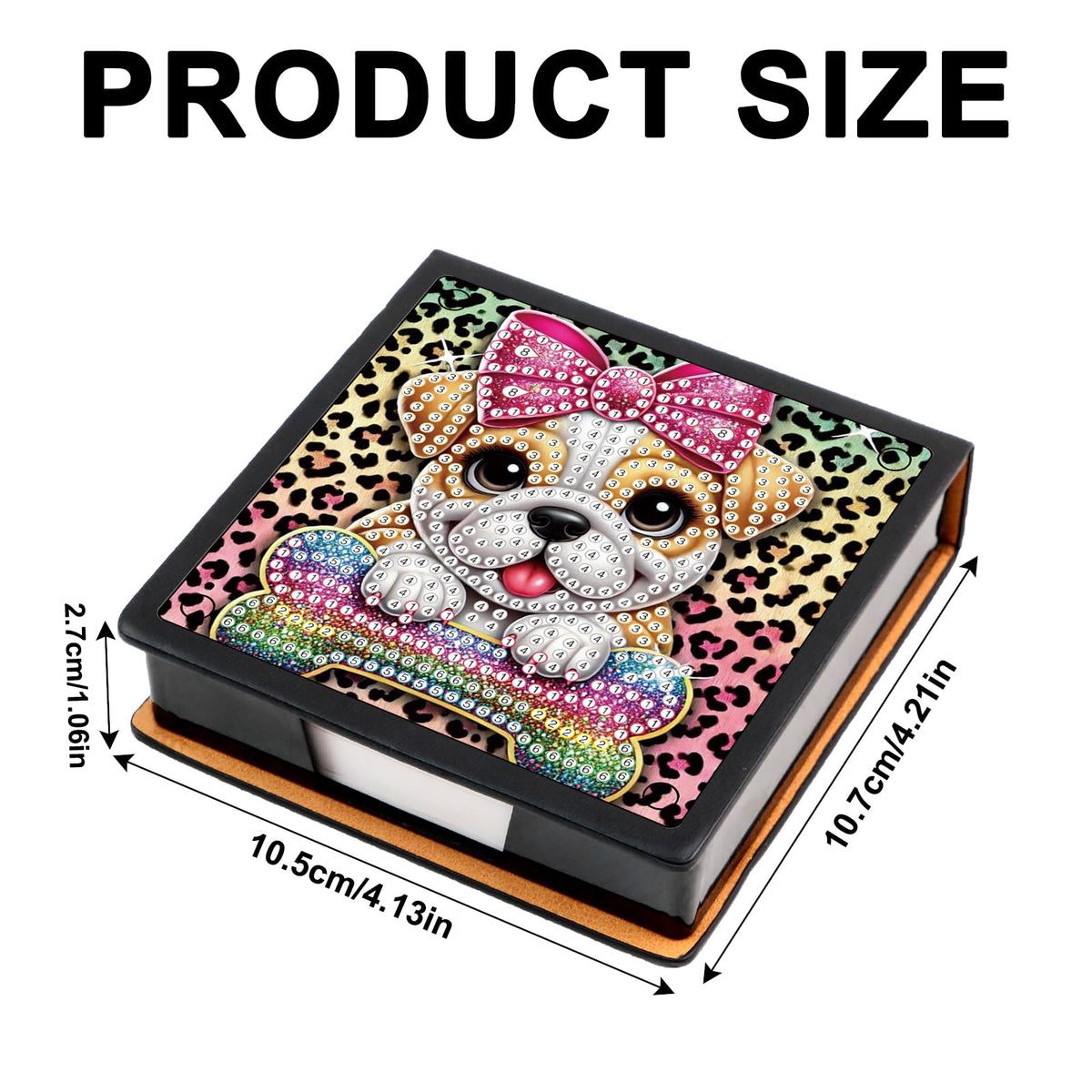Formeydemi 2 pcs Dog Diamond Painting Kit Note Box,Animal Memo Paper Storage Box Diamond Art,Sticky Note Holder Diamond Art,Diamond Painting Memo Pad For Office Desk. (Animal)