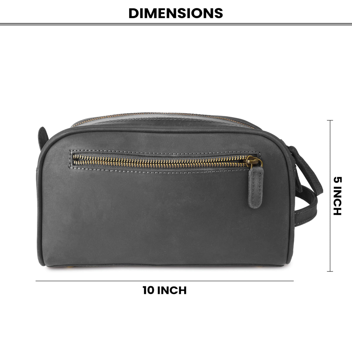 Rasavi Genuine Leather Travel Toiletry Bag, Handcrafted Vintage Water-Resistance Dopp Kit, Large Shaving & Bathroom Organizer - Gift for Men & Women - Black