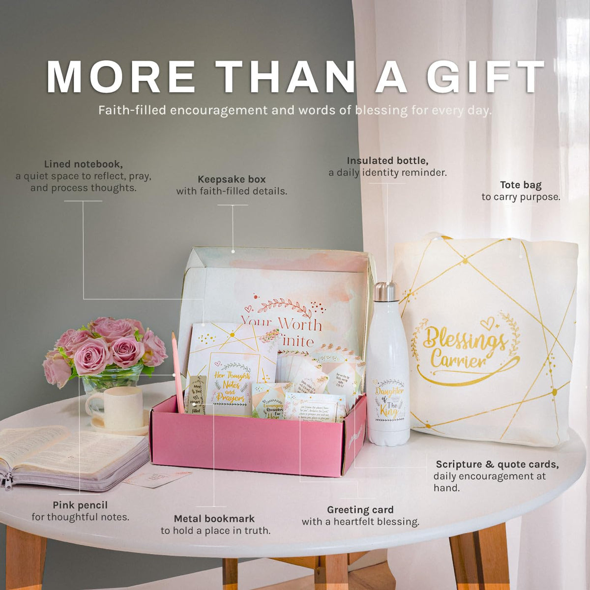 Christian Gifts for Women – Daughter of the King Faith Gift Box | Encouragement, Graduation, Baptism, Confirmation, Birthday, Uplift, Religious Present
