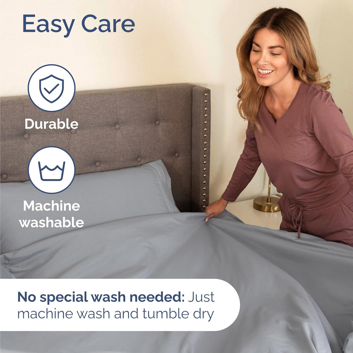 Steel Blue Twin Size 3-Piece Sheet Set by [Brand Name] - Comfy, Breathable & Cooling Luxury Bedding