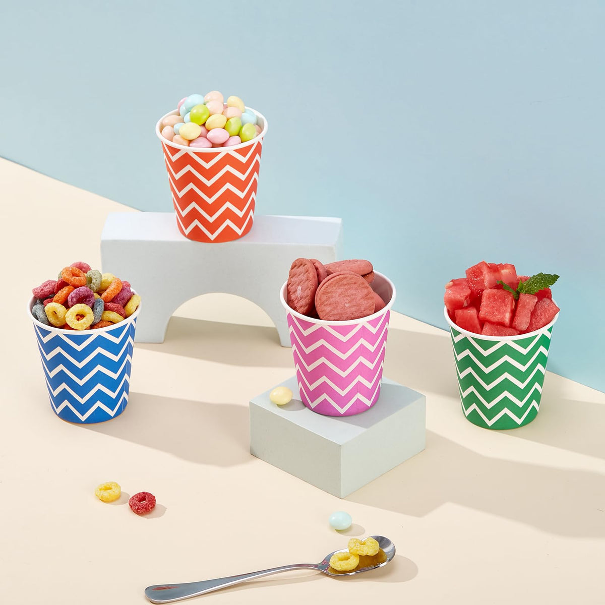 [300Pack] Paper Cups, 3oz Disposable Bathroom Cups, Mouthwash Cup, Cold Disposable Drinking Cup for Party, Picnic, BBQ, Travel, and Event (Strip)
