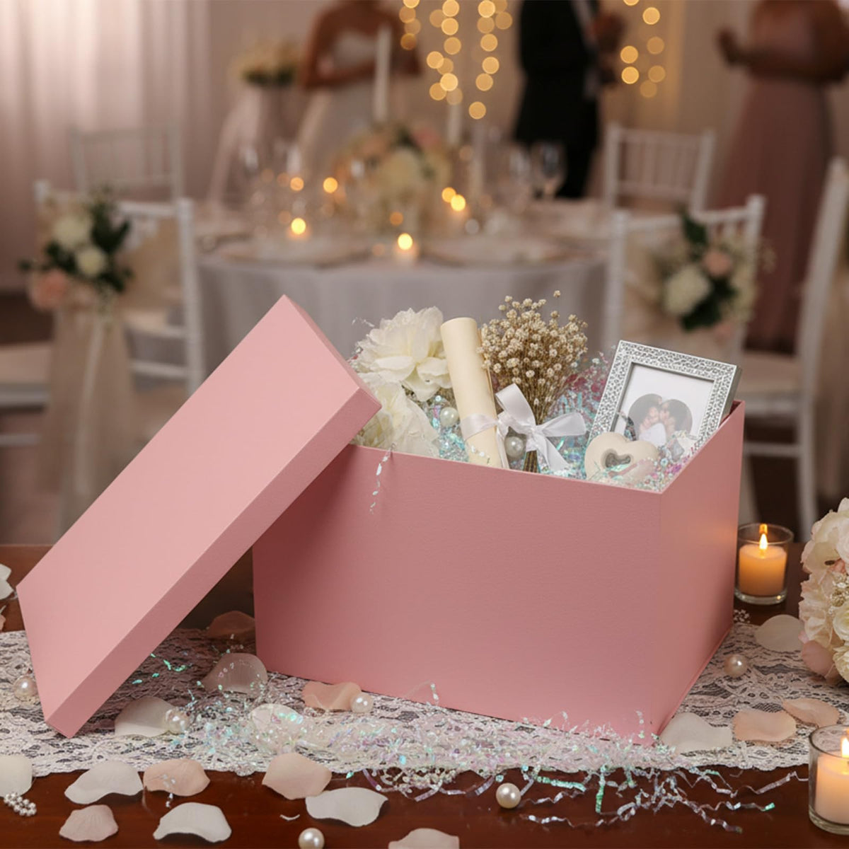 YINUOYOUJIA Extra Large Gift Box,17x11x11 Inches Pink Gift Boxes with Lids for Presents,11-inch Deep Gift Box for Wrapping Gifts.Ideal for Birthday,Weddings,Anniversary,Christmas or Business.