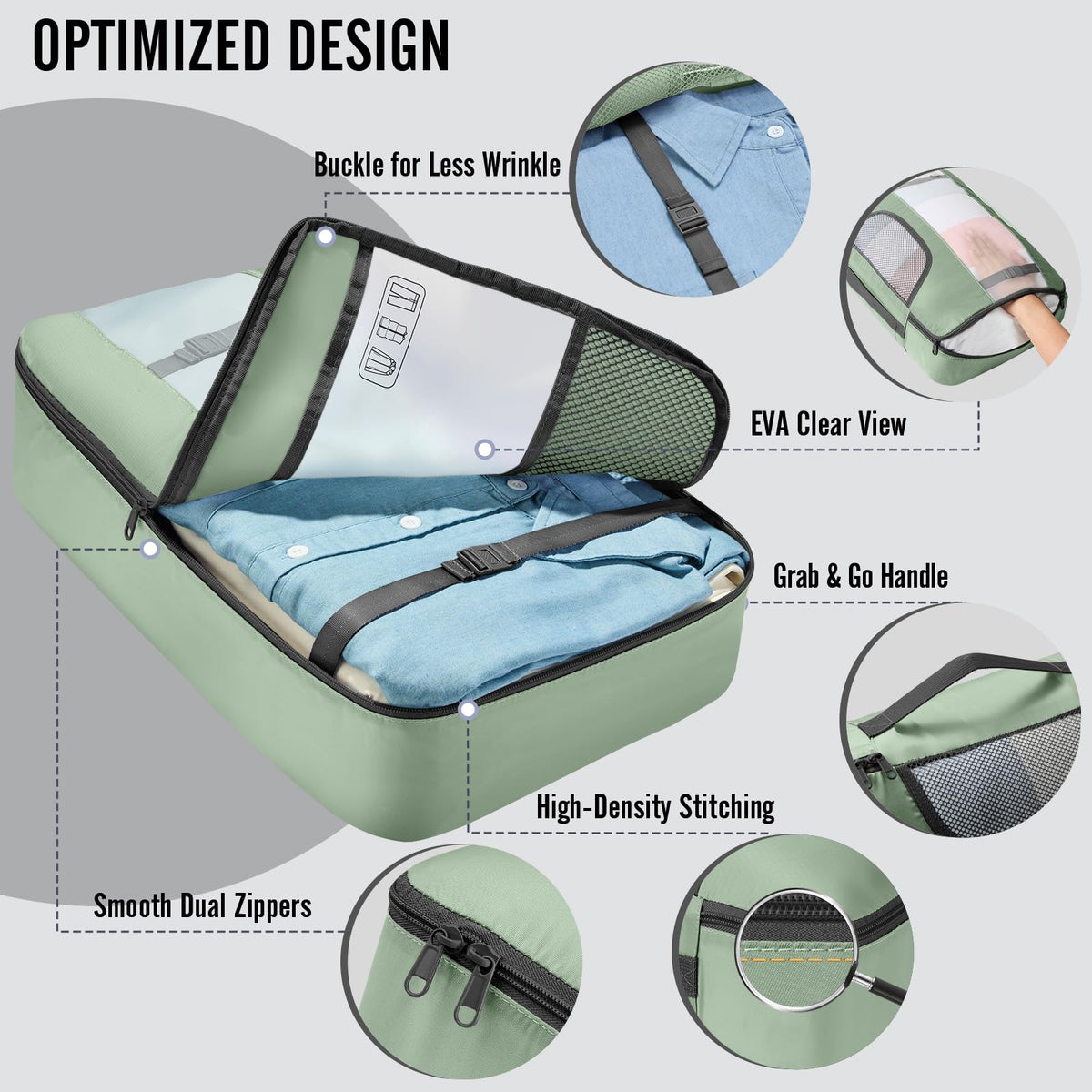 Veken 10 Set Packing Cubes for Travel Essential, Suitcase Organizer Bags in 4 Sizes, Carry-On Luggage Accessories with Large Laundry & Hanging Toiletry Bag, Must-Have for Airplane, Road Trip & Camping