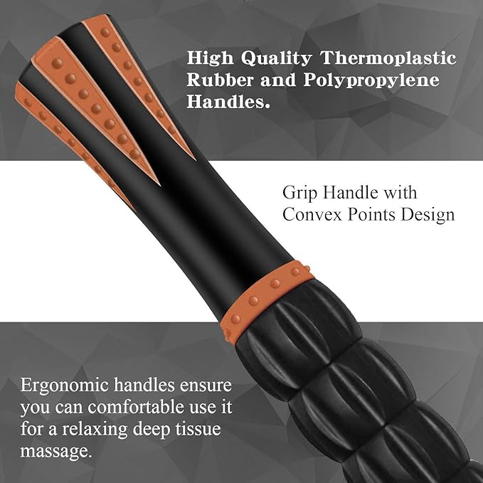 Muscle Roller Stick for Athletes - Massage Roller to Reduce Muscle Soreness, Cramping & Tightness in Legs, Arms, Back & Calves-Body-Building Apparatus