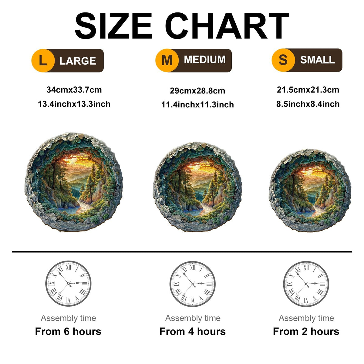 Jollitot Wooden Puzzles, 3D Cave Forest Puzzle 300 Pieces, Unique Animal Shaped Wood Challenging Jigsaw Puzzles Ideal for Adults, Premium Wood Gift Box 13.4x13.3in
