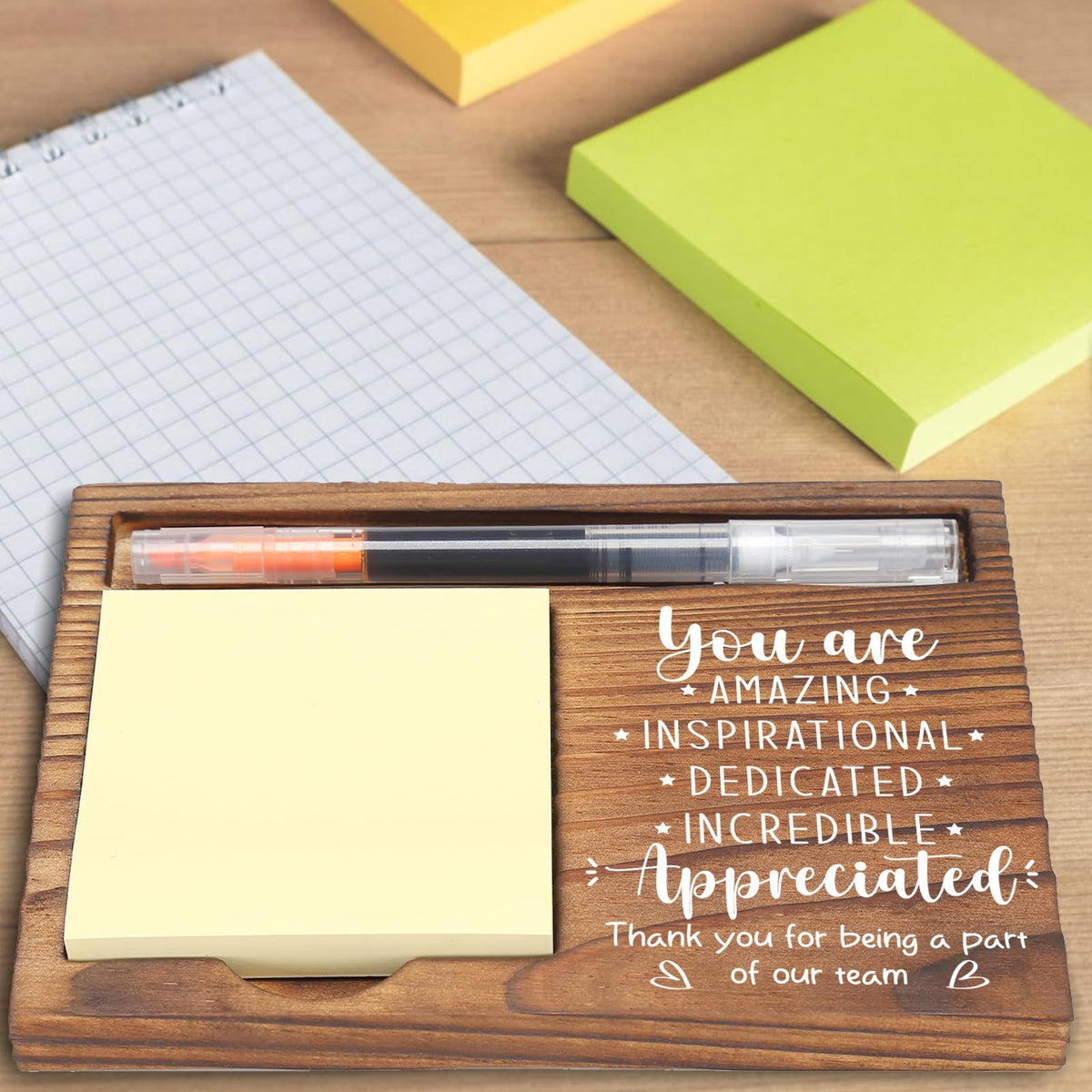 Team Appreciation Gifts for Employees, You Are Incredibly Appreciated Gifts Desk Self-Stick Note Pad Holders, Thank You Gift for Staff Friends Team Healthcare Worker Coworker Sticky Notes Holder EDP12