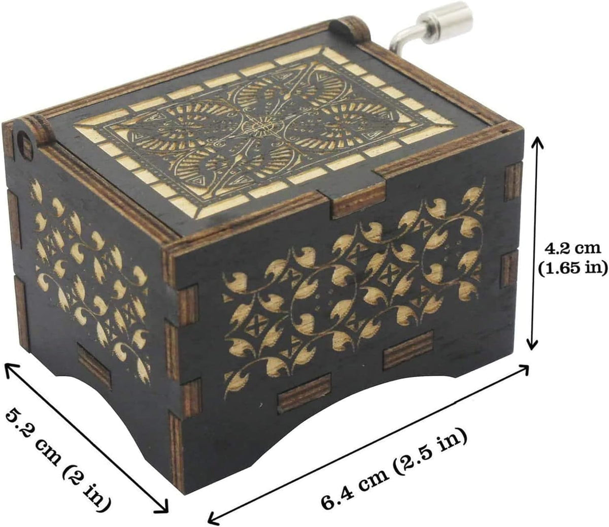 CAMKONG Can't Help Falling in Love Music Box, for Women, Men,Vintage Wooden Hand Crank Music Box,Gifts for Lover, Boyfriend,Girlfriend (Black)
