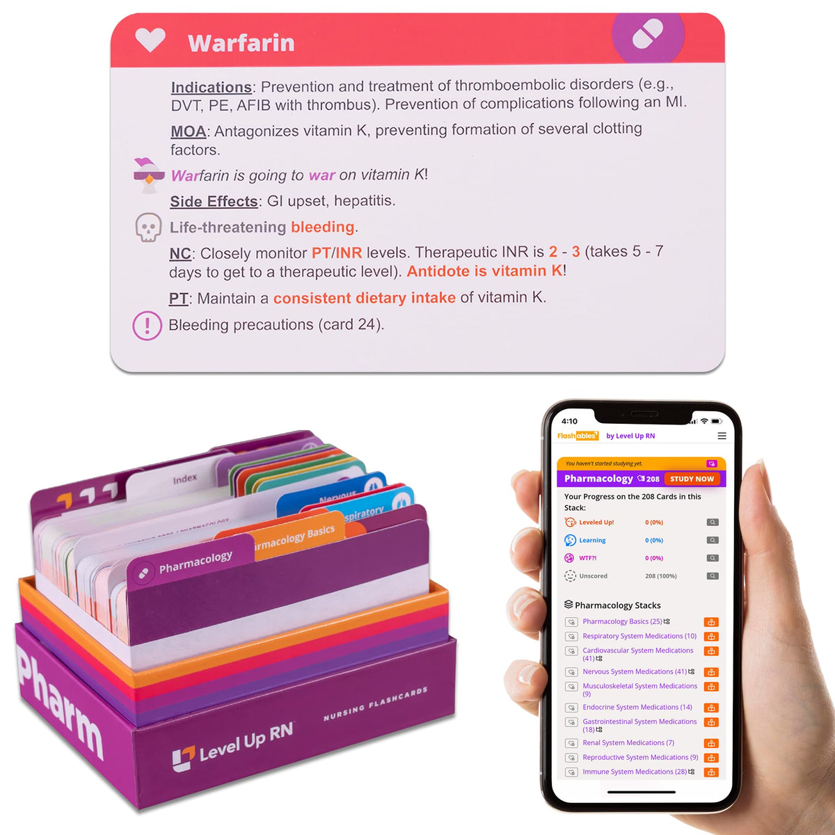 Pharmacology Flash Cards – No Fluff – Nursing School Essentials for Students – 2026 NCLEX ATI HESI Review LPN RN Flash Cards (223 Cards)