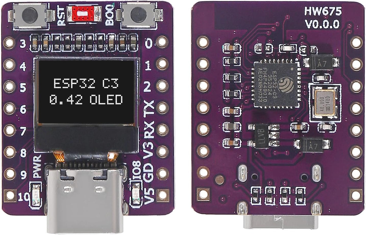 AITRIP 3PCS ESP32-C3 0.42 Inch ESP32 OLED Development Board with OLED Module Ceramic Antenna WiFi Bluetooth Supermini