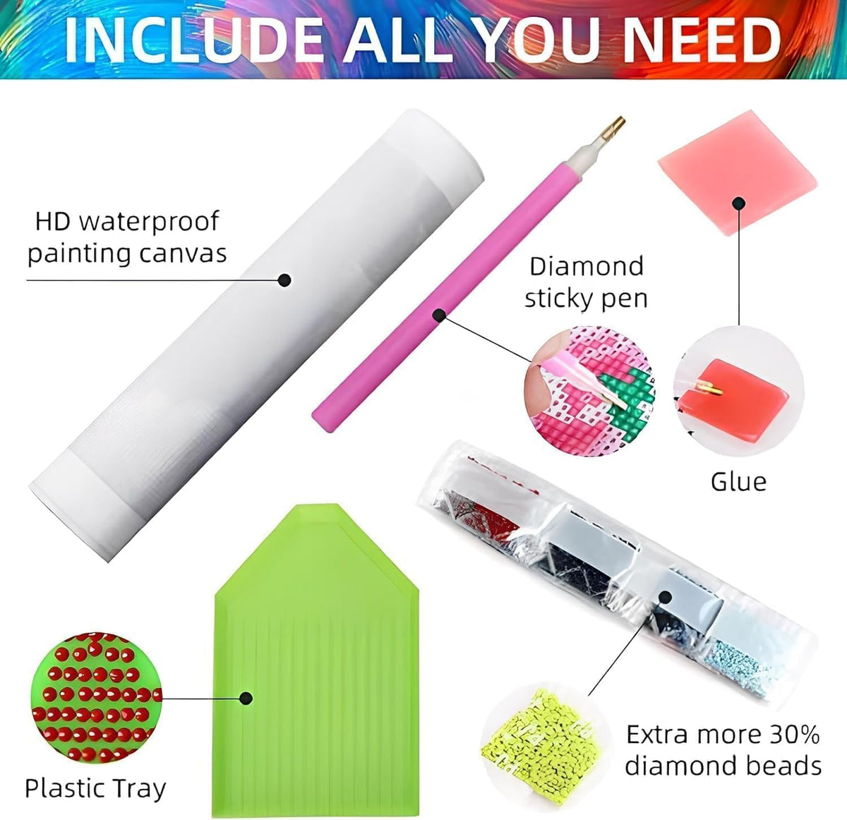 GOUOYANA Large Diamond Art Kits for Adults - 6 pcs, Diamond Art Flowers for Beginners, DIY Full Rhinestone 5D Diamond Painting Kits (Gemstone Craft and Diamond Dots), Home Wall Decoration (12x16 inch)
