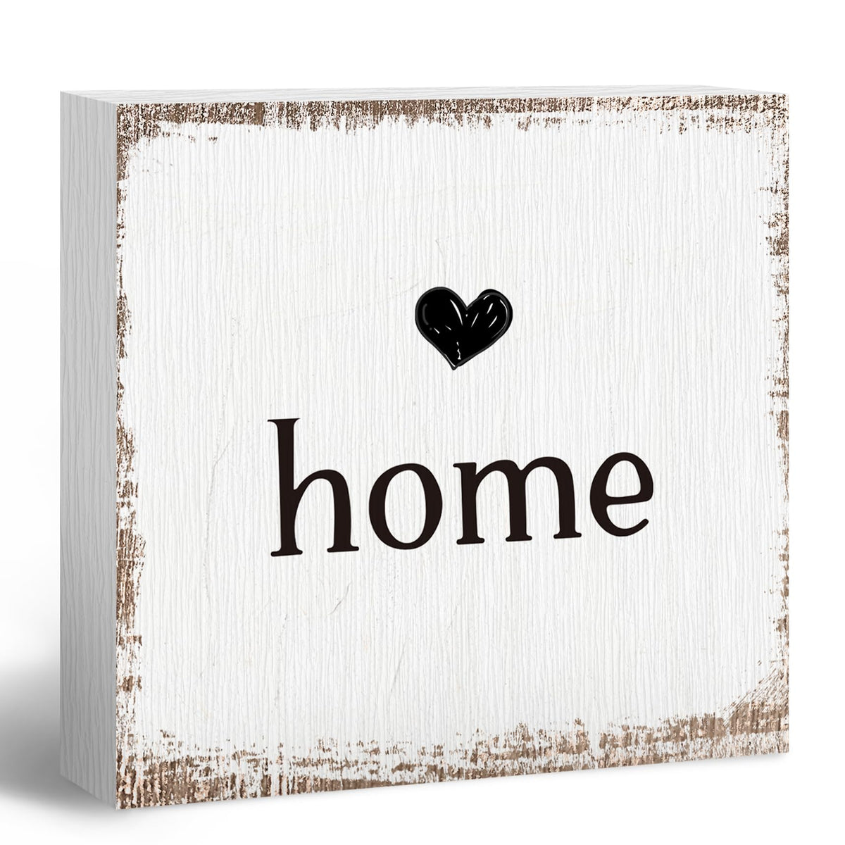 ANIANG Home Sign, Home Signs for House Decor, Welcome Sign, Rustic Farmhouse Desk Decor Wood Block Box Plaque for Living Room Wall Shelf, Housewarming Gifts