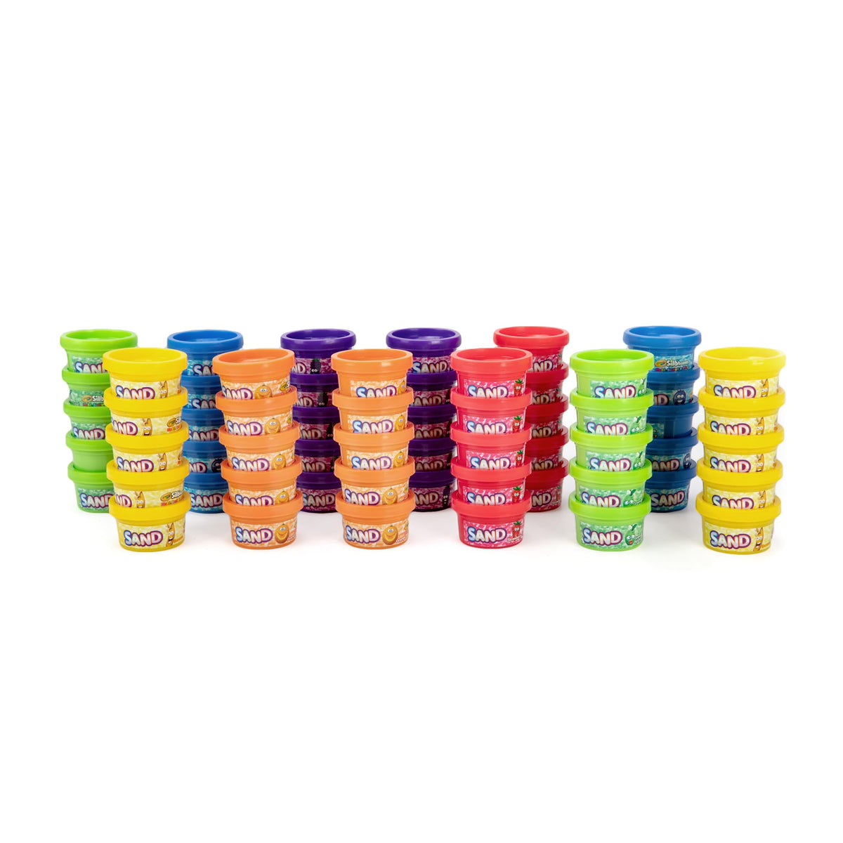 Crayola Silly Scents Play Sand – 60 Mini 1oz Tubs of Moldable Sensory Sand in 6 Bright Colors | Easter Day Party Favors, Classroom Prizes, Sensory Toys, Fidget & Creativity