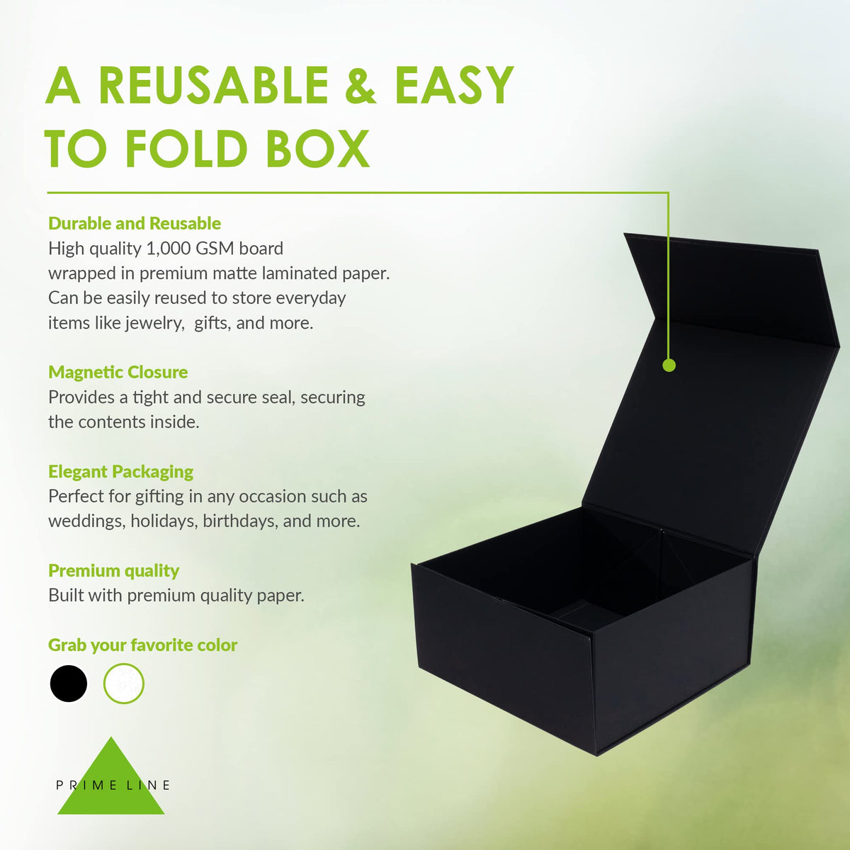 Prime Line Packaging Gift Boxes with Lids, Small Black Magnetic Gift Boxes for Presents, Small Business, Birthdays, Weddings, Graduation, Retail Storage, Bulk, 8x8x4, 15 Pack