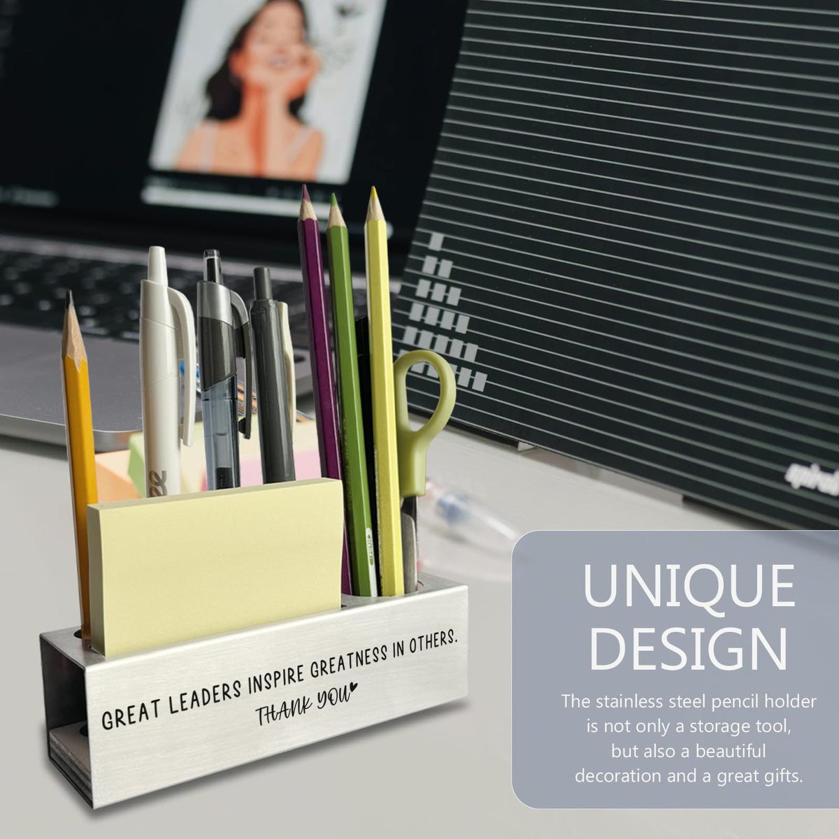 vizuzi Leadership Gifts for Women, Men, Leader Pencil Holder, Leader Appreciation Thank You Gifts, Team Women Leader Boss Day Birthday Gifts Office Cubicle Desk Pencil Holders & Pen Holders Zgg10