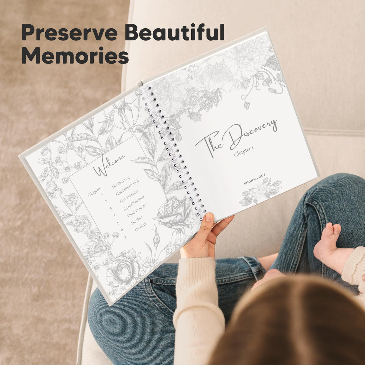 Pregnancy Journal, Pregnancy Announcements - 80 Pages Hard Cover Baby Books For Mom To Be Gift, Baby Memory Book Keepsake, Gender Reveal Gifts For New Moms, Mother's Day, Shower & Registry (Clay)