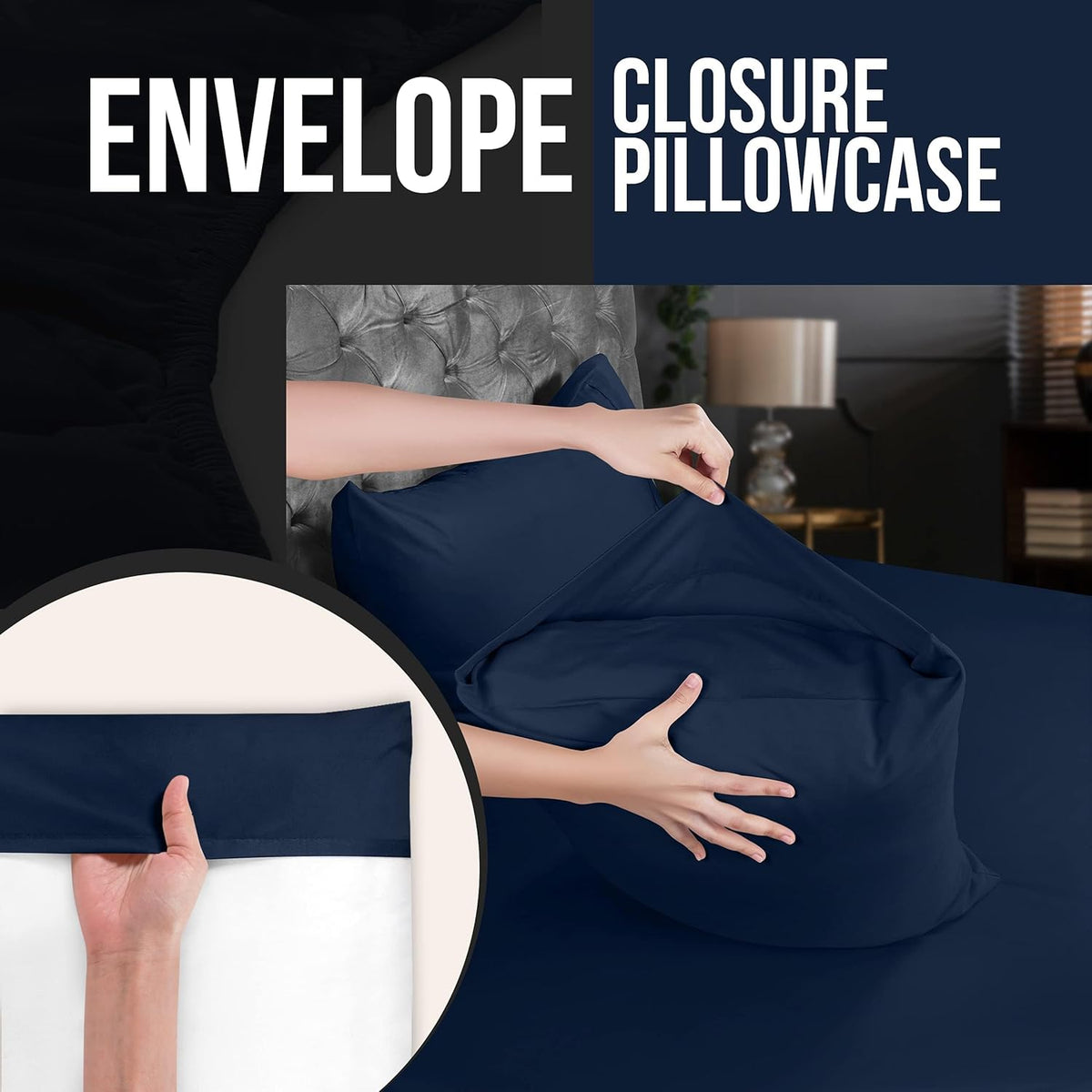 Utopia Bedding Queen Pillow Cases - 12 Pack Soft Brushed Microfiber - Fade Resistant 20 x 30 Inches | Navy