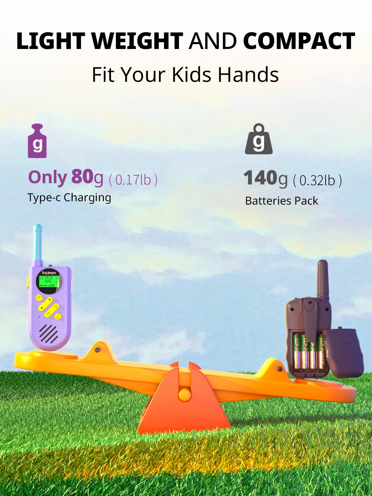 Inspireyes Walkie Talkies for Kids, Rechargeable Long Range 3 Pack, Kids Toys for Boys Girls Ages 3-12, 2 Way Radio Toy, Outdoor Adventure Toys, Camping Hiking Gear, Birthday Gifts for Kids