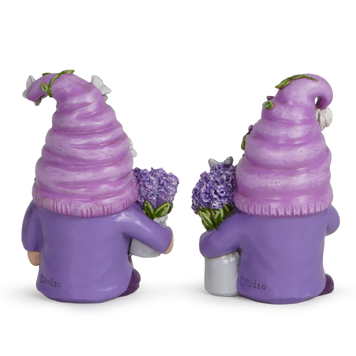 Hodao 2PCS Lavender Dream Gnome Set - Purple Fragrance Wonderland Journey Spring Swedish Tomte Elf Dwarf Figurines Summer Gnome Indoor Home Decor Gift (Lavender)
