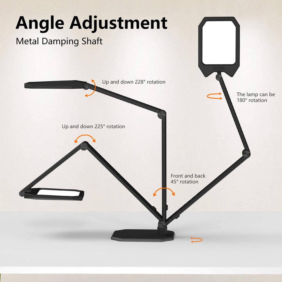 NS Desk Lamp for Home Office, LED Desk Lamp with Webcam Light for Video Calls, Dimmable 3000K-6500K Desk Light with Remote, Timer, Memory, Adjustable Swing Arm, CRI95+