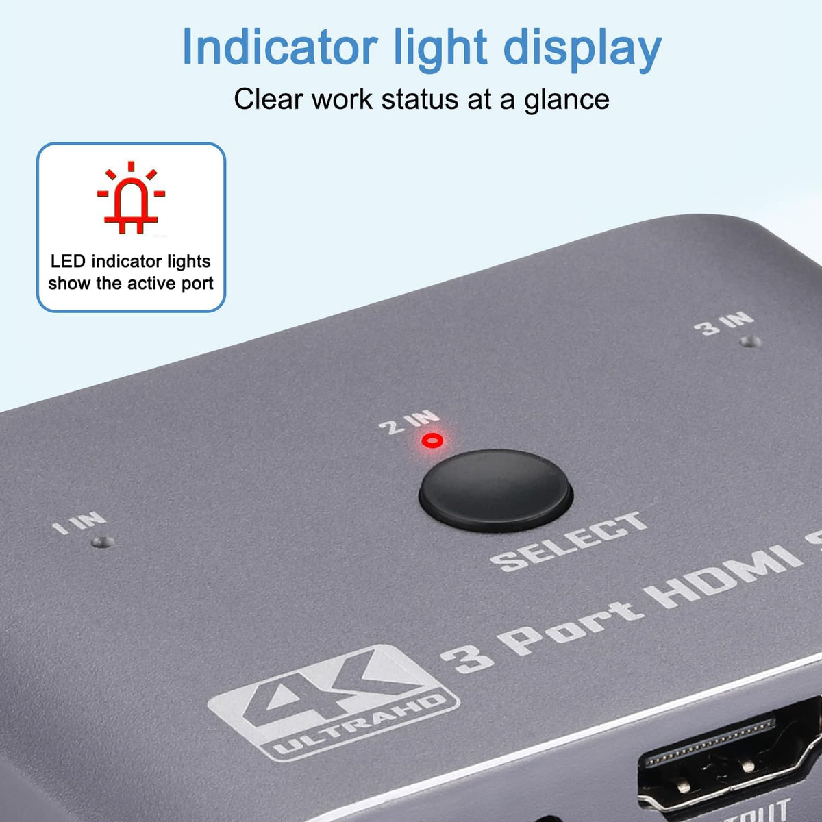 Anber-Tech 4K@60Hz, 3 3 1 4K, 3D, 1080P, 2.0, 2.2, PS4/5, HDMI Switch Port HDMI Switch in Out with IR Remote Control
