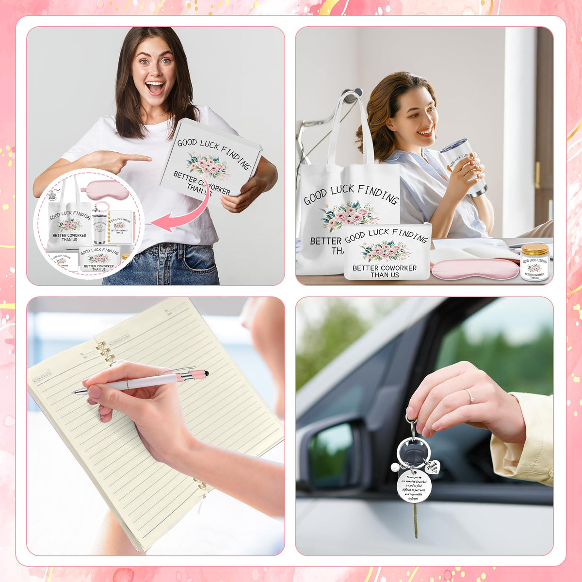 Jiytivity 11 Pcs Coworker Farewell Gifts Funny Gift for Women Colleagues New Beginning Gift Include Tumbler Notebook Pen Bracelet Aromatherapy for Coworker Lady Manager Employee Friends Leaving Gifts