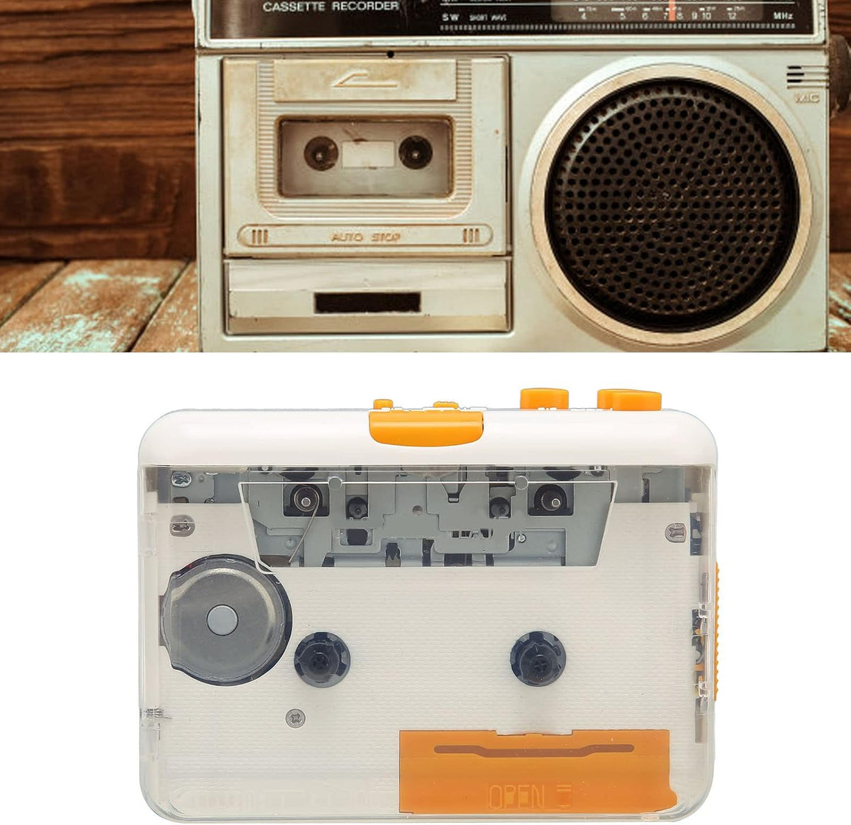 ASHATA Cassette Cassette MP3 Cassettes /MP3 Portable Player, Audio Player Tape to Converter Compatible with Laptops