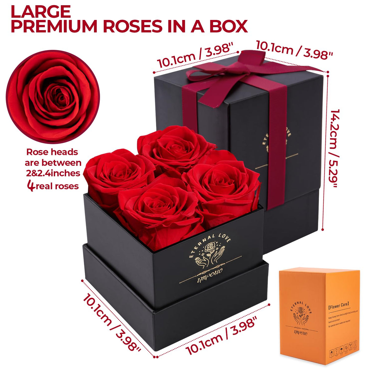 Impouo Preserved Rose, Mothers Day Roses in a Box, Forever Preserved Roses Gift for Mom, Birthday Gifts for Women/Mom/Girlfriend/Wife/Grandma/Her