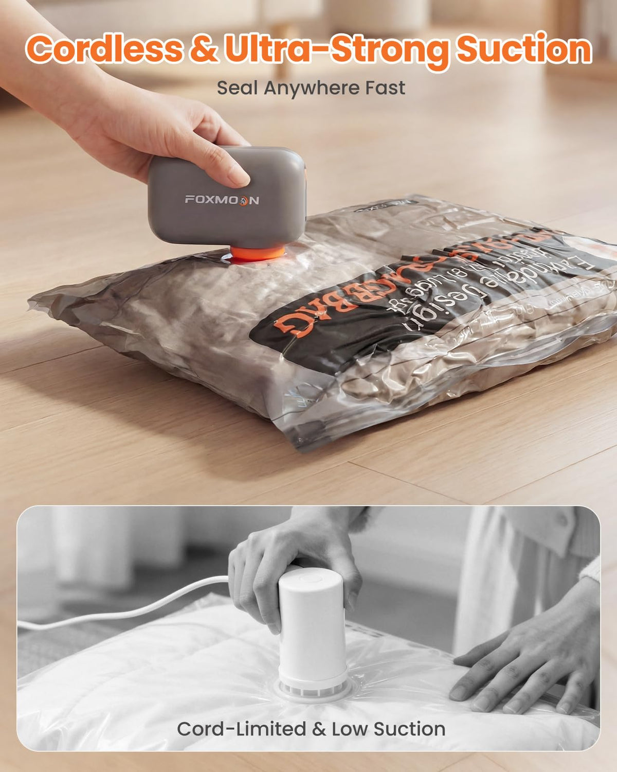 Vacuum Bags for Clothing Travel with Rechargeable Electric Pump, 9 Pack Compression Vacuum Storage Bags for Luggage and Seasonal Storage, Space Saver Seal Bags for Cruise and Vacation
