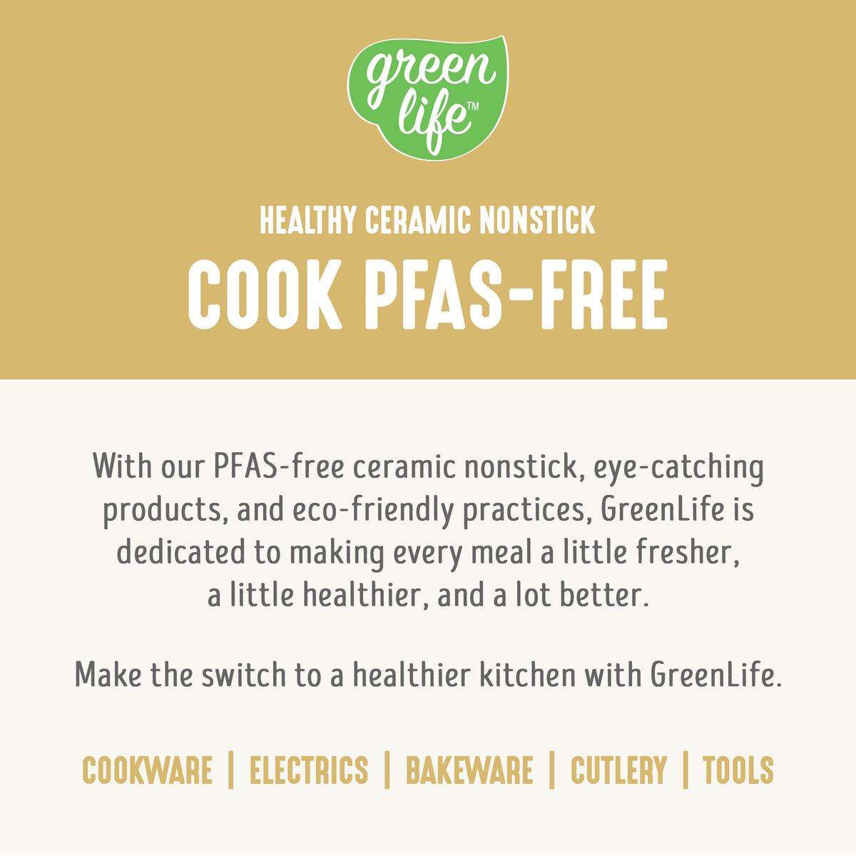 GreenLife 16 Piece Nonstick Cookware Set, Soft Grip Non-Toxic PFAS-Free Ceramic Pots & Pans, Dishwasher & Oven Safe, Frying, Sauce, Saute, Utensils, Glass Lids, Stay-Cool Handles, Wobble Free, Yellow
