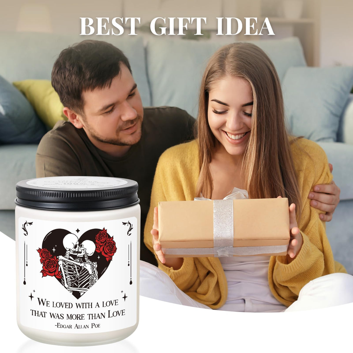 Gifts for Him Her, Anniversary Gothic Candle for Women Men, Birthday Gifts for Boyfriend Girlfriend, Christmas, Valentines Day, Bridal Shower, I Love You Gift for Couple, Wife, Husband - Lavender
