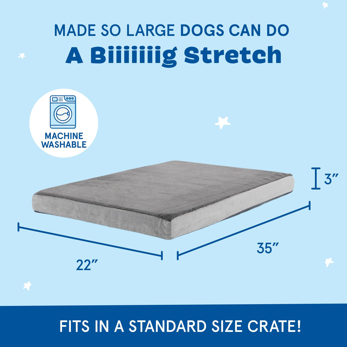 Barkbox Orthopedic Dog Bed with Memory Foam, Premium Comfort for Dogs and Puppies, Large Sized Dog Bed for Joint Relief and Restful Sleep, Durable and Easy to Clean - Grey, Large