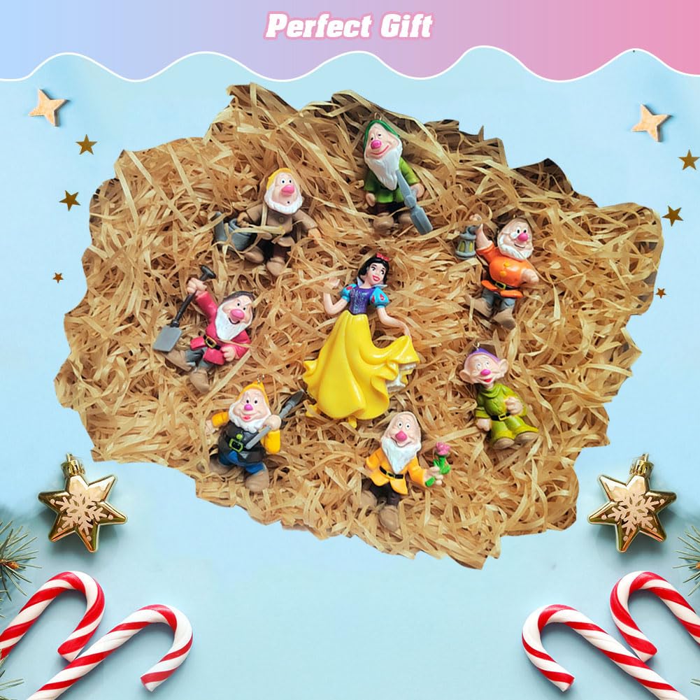LOVUFYSI Cute Princess Christmas Tree Decoration Ornament, 8 PcsX'Mas Tree Hang Act The Role Ofing Halloween Home Car Pendant, Gift to Decorativ Boy Girl at Birthday Party (Yellow, 8)