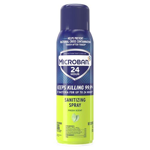Microban 24 Hour Disinfectant Sanitizing Spray, Fresh Scent, 15oz