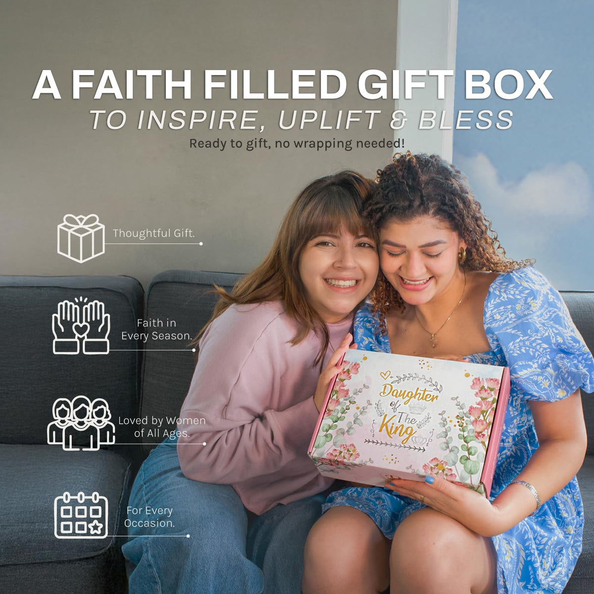 Christian Gifts for Women – Daughter of the King Faith Gift Box | Encouragement, Graduation, Baptism, Confirmation, Birthday, Uplift, Religious Present