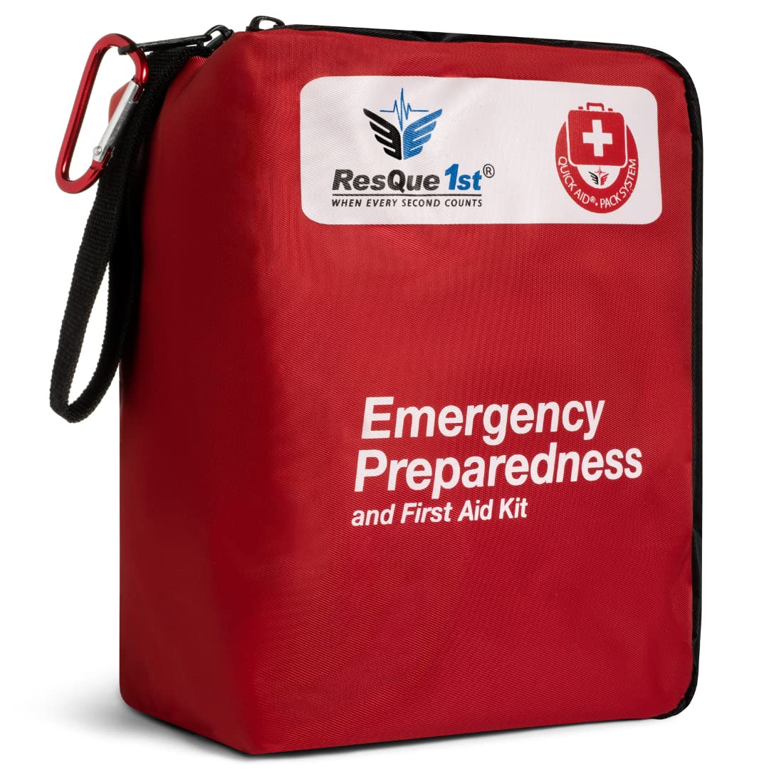 Travel-First Aid-Kit Car-Home 180 Piece Survival-Kit Outdoor-Adventure - Full Portable Emergency Essential - Hiking Camping Medical Aid Survival Camping FAK