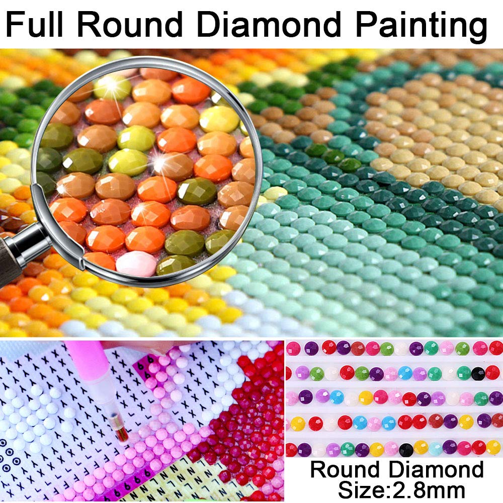 fufibwoesan DIY 5D Diamond Painting Number Set Baby 12X16 Inch,Full Round Drill Diamond Artist Wall Decoration Adult Art kit Handcraft Living Room Bedroom Decoration Painting