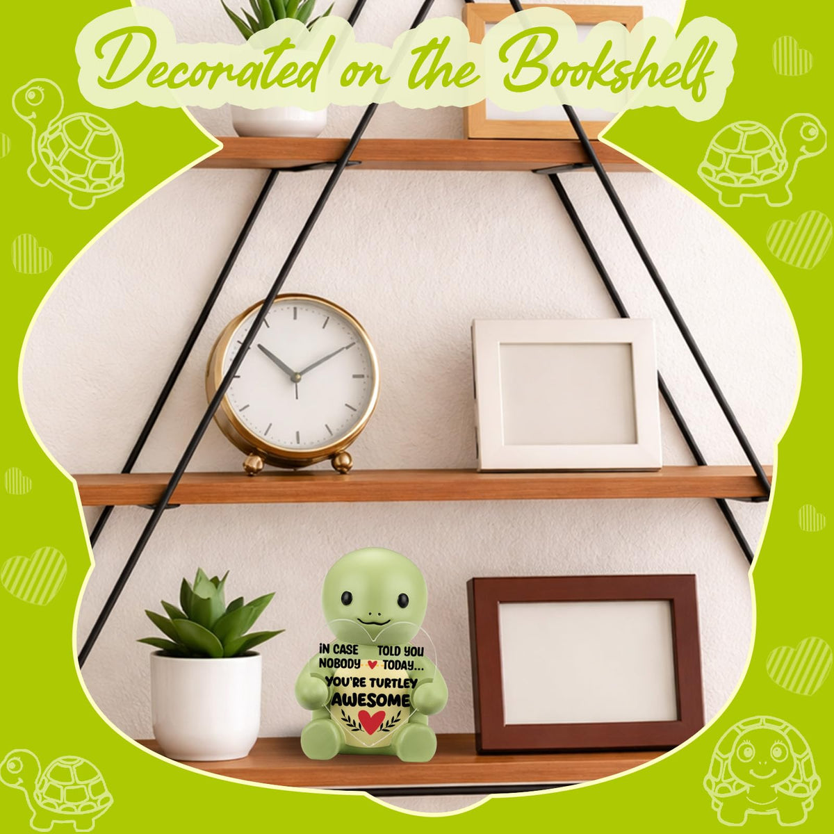 FOKCBOCM Tiny Turtle Encouragement Figurine with Positive Reminder Message, in Case Nobody Told You Today You're Turtley Awesome Desk Decor Gift for Women Friends Coworkers Office Home-DSZX152
