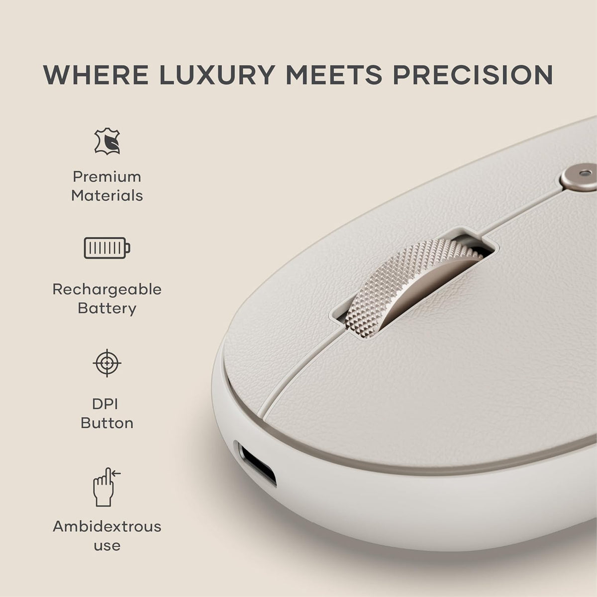 Satechi 3 OntheGo Bluetooth Mouse with USB C Rechargeable Battery, Connect up Devices, Compact and Portable Wireless