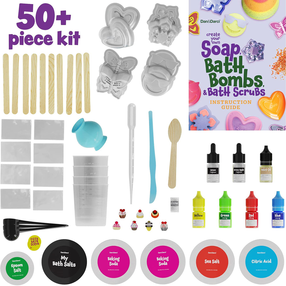 Dan&Darci Soap & Bath Bomb Making Kit for Kids, 3-in-1 Spa Science Kits, Craft Gifts for Girls & Boys Age 6-12 Year Old Girl Crafts: DIY Experiment Toys, Gift for Kid Ages