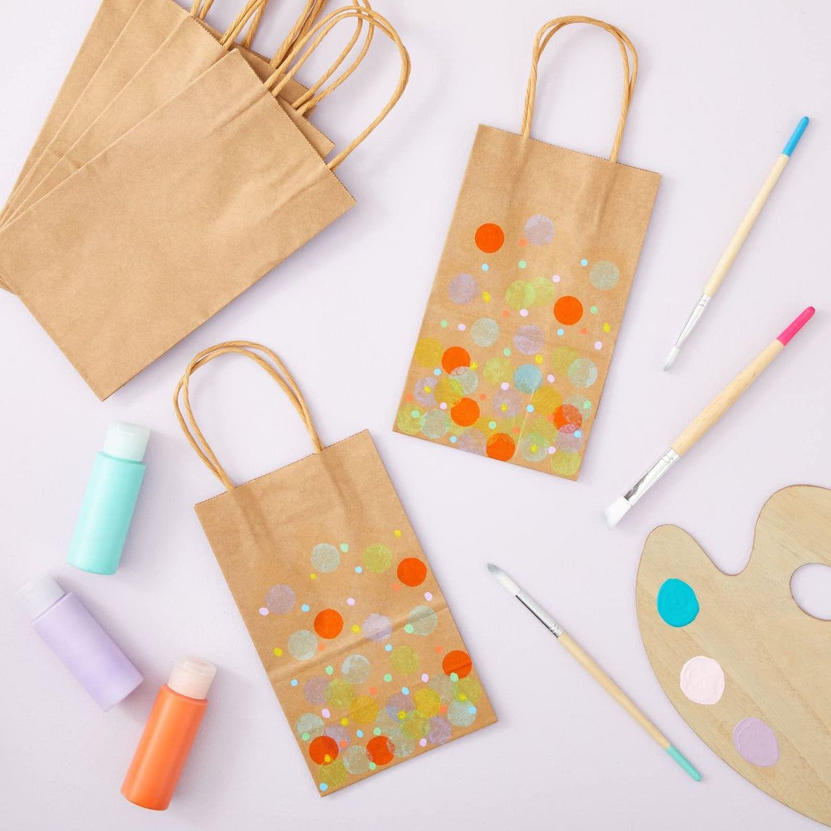 Juvale Brown Paper Gift Bags with Handles - 24-Pack - 5.3 x 3 x 8.5 in - Reusable Grocery & Retail Shopping Totes - Party Favor & Goodie Bags