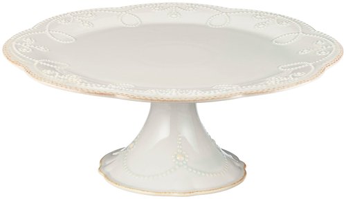 Lenox French Perle Pedestal Cake Plate, Medium, White -