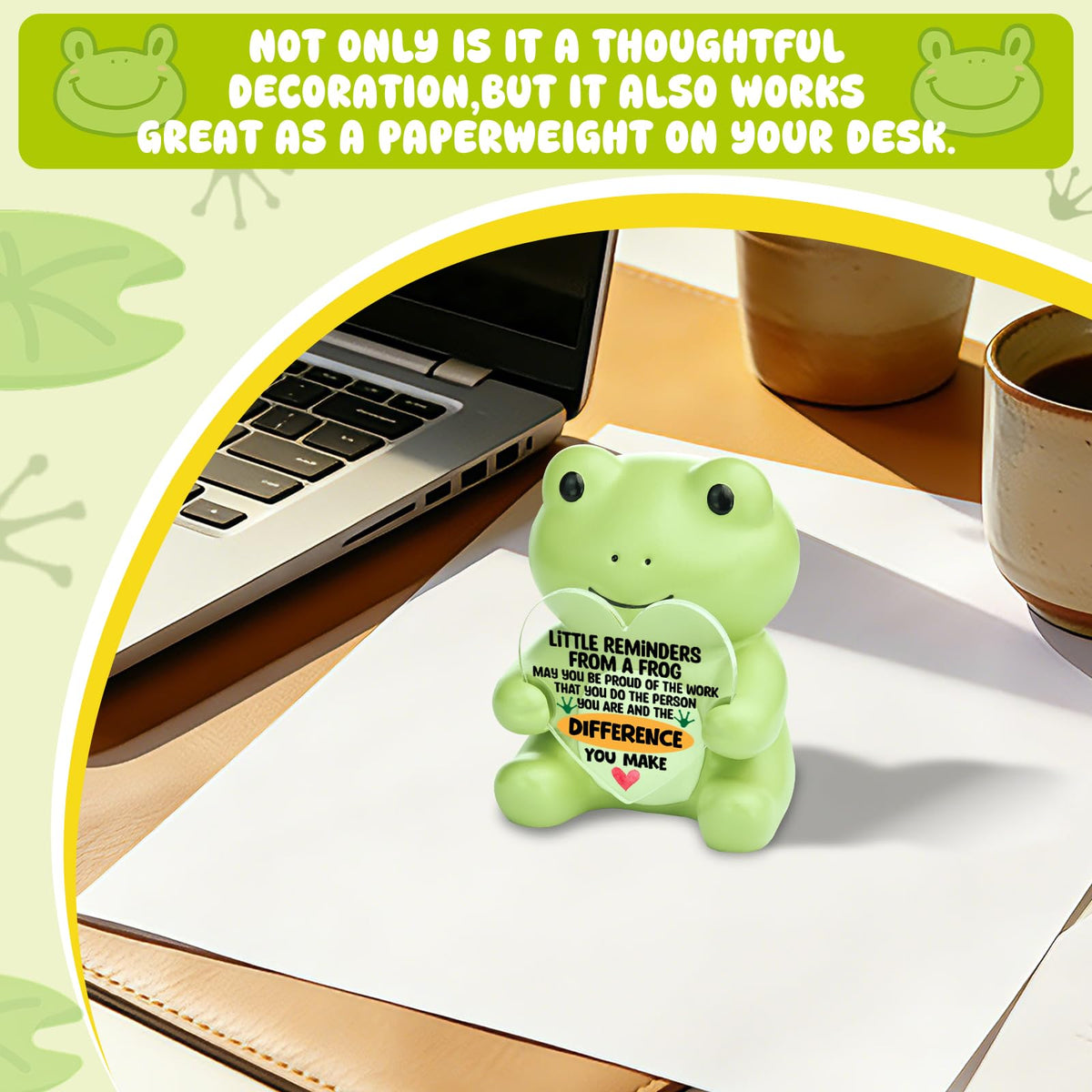 FOKCBOCM Little Reminder Frog Figurine Gift, May You Be Proud of the Work You Do Inspirational Desk Decor, Emotional Support Appreciation Present for Teacher Coworker Nurse-DSZX163